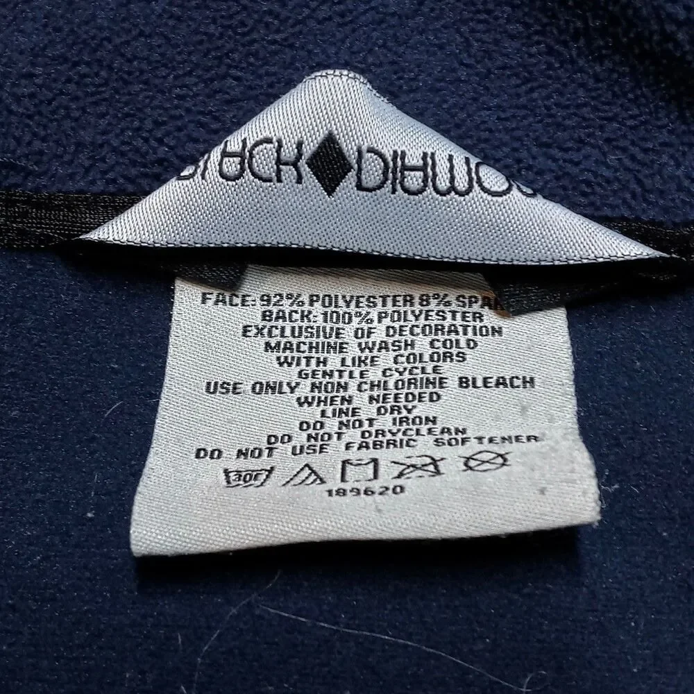Black Diamond Jacket Mens XL Blue Gray Full Zip Softshell Fleece Lined Hiking